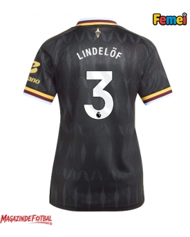 Aston Villa Victor Lindelof #3 Tricou Fotbal Replică 2026-27 Femei Deplasare Aston Villa Victor Lindelof #3 Tricou Fotbal Replică 2026-27 Femei Deplasare